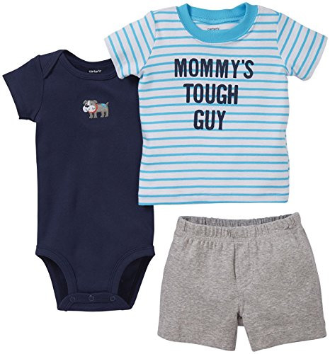 Carters Baby Boys 3 Piece Diaper Cover Set Baby  Blue  3 Months