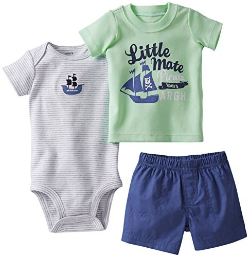 Carters Baby Boys 3 Piece Screenprint Diaper Cover Set Mint 6 Months