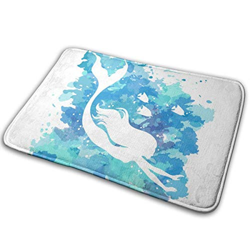 Bathroom Rugs Bath Mat Door Mats Mermaid Sea Theme Memory Foam Front Kitchen Rug Carpet for Kitchen Hall Inside Outdoor 157 X 235 in
