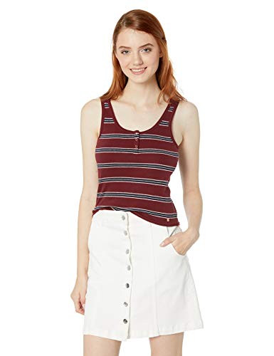 Volcom Juniors Womens Fitted Lil Tank Top Shirt Zinfandel Large