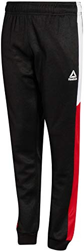 Reebok Boys Athletic Performance Tricot Jogger Pants BlackRedWhite Size Medium