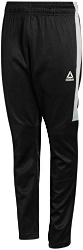 Reebok Boys Athletic Performance Tricot Jogger Pants Black Mesh Size Medium
