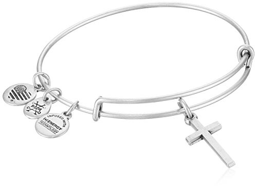 Alex and Ani Womens Cross II EWB Bangle Bracelet Rafaelian Silver Expandable