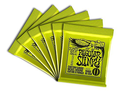 Ernie Ball Regular Slinky Custom Gauge Nickel Wound Guitar String  Set010  046 6 Pack