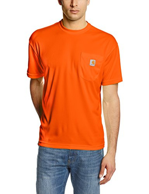 Carhartt Mens High Visibility Force Color Enhanced Short Sleeve TeeBrite OrangeLarge