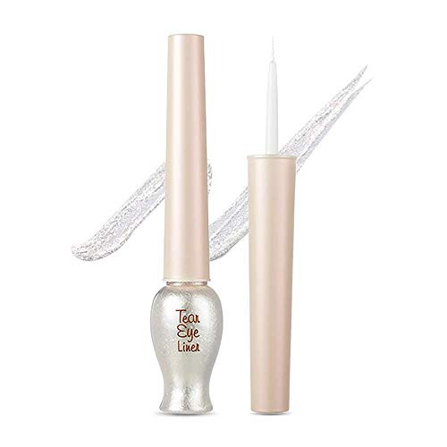 ETUDE HOUSE Tear Drop Eye Liner # White Tear  Eyes Makeup  Kbeauty  Liquid Glittering Eye Liner to Make Your Eyes Sparkle