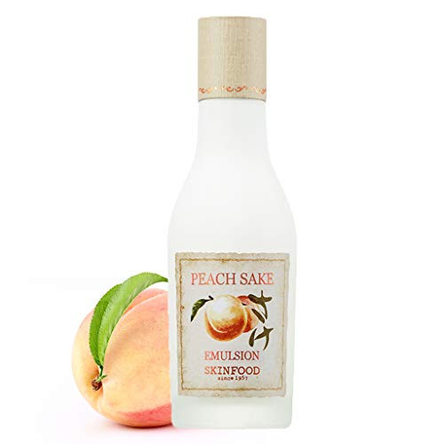SKIN FOOD Peach Sake Emulsion 135ml 456 floz  Tighten Pores and Sebum Control Skin Moisturizing Facial Emulsion for Oily Skin Rich in Vitamin C and A