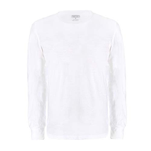 Smiths Workwear Mens Quick Dry Long Sleeve Crew Neck TEE White XXLarge