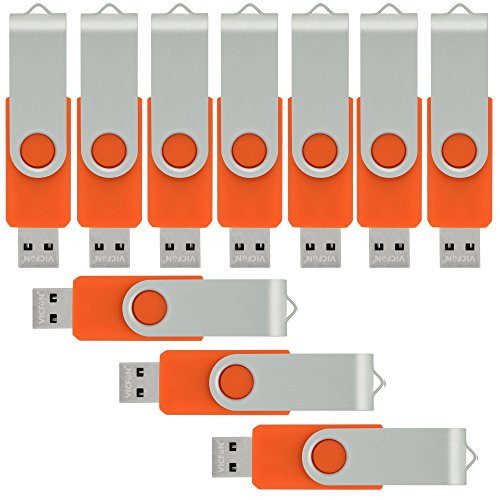 VICFUN 10 Pack 16GB USB Flash Drives USB 20 16GB Flash Drive Swivel USB Memory Stick Thumb DriveOrange VICFUN 10 Pack 16GB USB Flash Drives USB 20 16GB Flash Drive Swivel USB Memory Stick Thumb DriveOrange