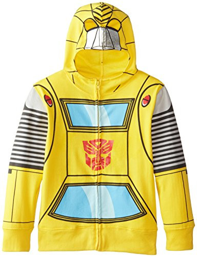 Transformers Big Boys Bumblebee Character Hoodies Yellow Silver Medium  1012