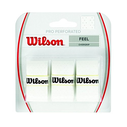 Wilson Pro Overgrip Perforated 3 Pack  White  Tennis  Badminton  Squash White