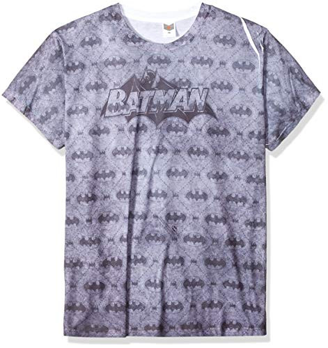 Trevco Mens Batman Double Sided Print Sublimated TShirt Argyle White Small