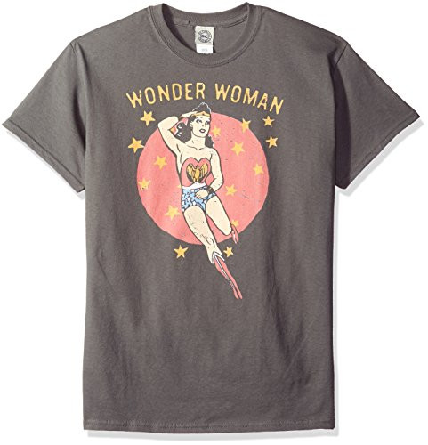 DC Comics Mens Wonder Woman Short Sleeve TShirt Circle Charcoal Small