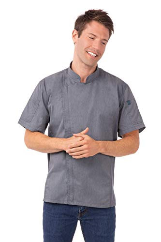 Chef Works Mens Springfield Chef Coat Ink Blue Small