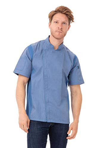 Chef Works Mens Springfield Chef Coat Sky Blue Medium