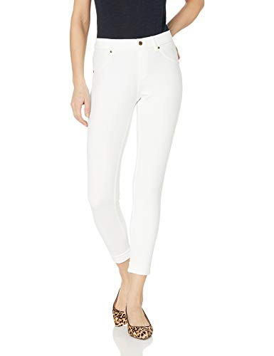 HUE Womens Essential Denim Jean Skimmer Leggings Assorted CuffedWhite M