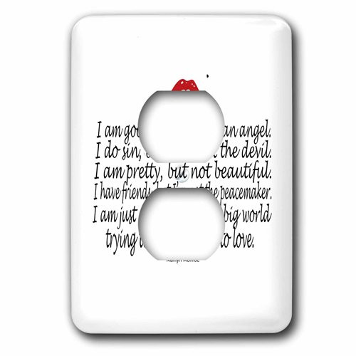 3dRose lsp_200908_6 Famous Marilyn Monroe Quote 2 2 Plug Outlet Cover