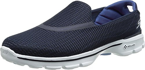 Skechers Performance Womens Go Walk 3 SlipOn Walking Shoe NavyWhite 9 M US