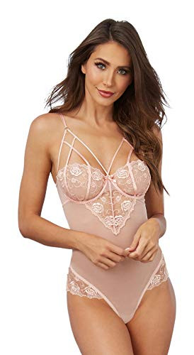 Dreamgirl Womens Teddy Pink Champagne Extra Large