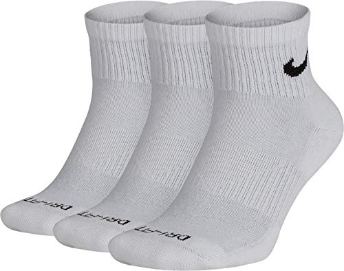 Nike Everyday Plus Cushion Ankle Training Socks 3 Pair White Large
