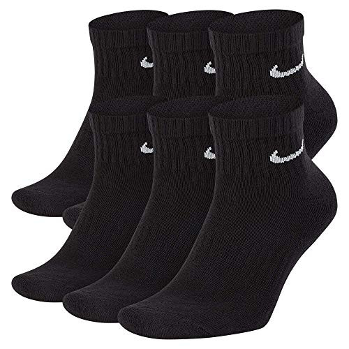 Nike Everyday Cushion Ankle Training Socks 6 Pair Mens  Womens Ankle Socks with SweatWicking Technology BlackWhite M