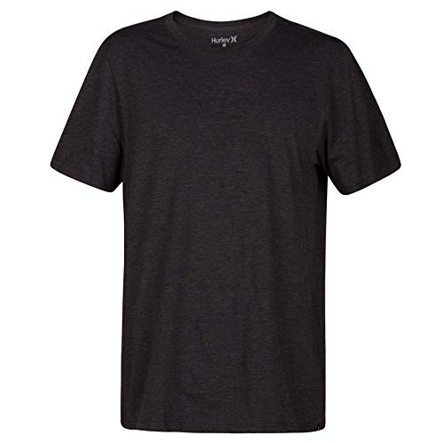 Hurley Mens Premium Cotton Staple Short Sleeve Tee Shirt Black Heather XL