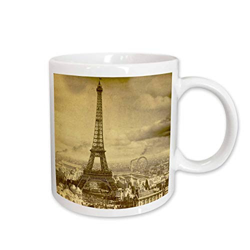 3dRose Eiffel Tower Paris France 1889 Sepia Tone Mug 11Ounce