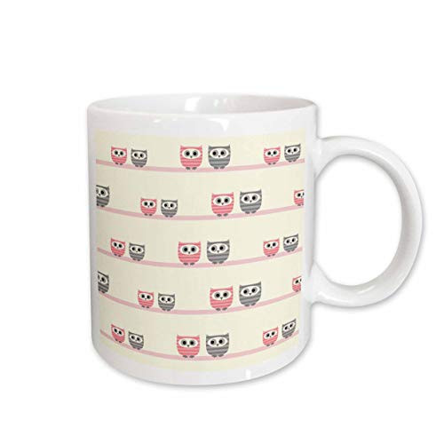 3dRose Cute Perching Owls Adorable Art for Kids Ceramic Mug 15Ounce