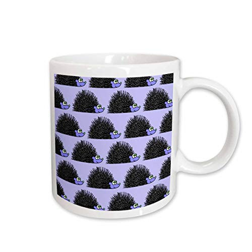 3dRose Cute Hedgehog Print Blue Ceramic Mug 11Ounce