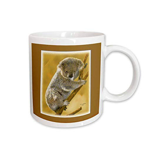 3dRose Baby Koala Bear on a Tree Limb Digital Oil Painting Ceramic Mug 11Ounce