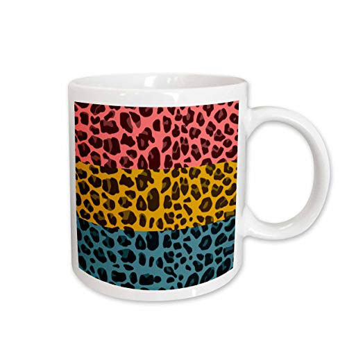 3dRose Triple Leopard Print Animal Print Art Ceramic Mug 15Ounce