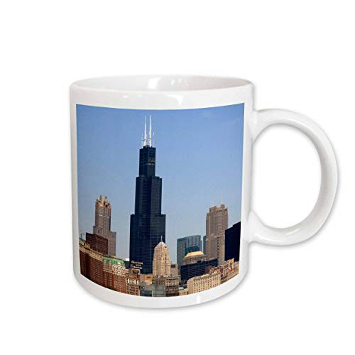 3dRose Willis and Sears TowerChicago RiverIL US14 DFR0095 David R Frazier Ceramic Mug 15Ounce