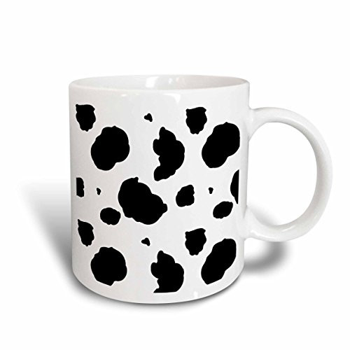 3dRose mug1646332 Black and White Cow Print Ceramic Mug 15Ounce