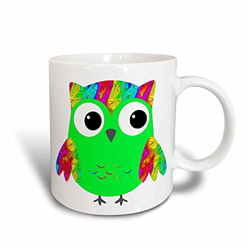 3dRose Cute Psychedelic and Neon Green Sixties Owls Magic Transforming Mug 11Ounce 3dRose Cute Psychedelic and Neon Green Sixties Owls Magic Transforming Mug 11Ounce