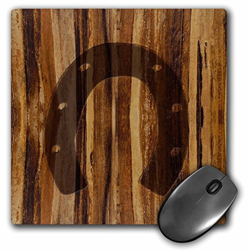 3dRose LLC 8 X 8 X 025 Inches Branded Wood Print Horseshoe Mouse Pad mp253921