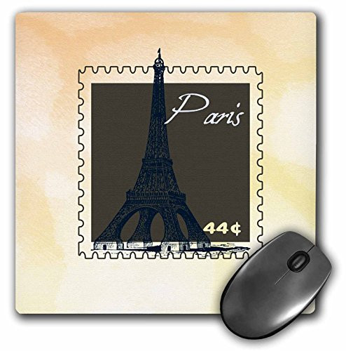 3dRose LLC 8 x 8 x 025 Inches Mouse Pad Paris Eiffel Tower Postage Stamp mp1233891
