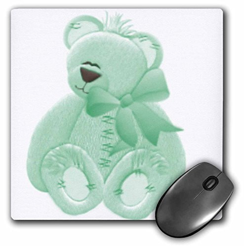 3Drose LLC 8 X 8 X 025 Inches Mouse Pad Little Turquoise Bear Mp1242231