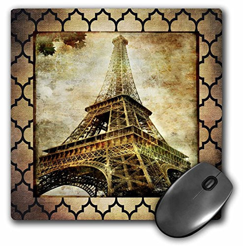3dRose LLC 8 X 8 X 025 Inches Mouse Pad Eiffel Tower Wrapped in Trellis Mp1829361