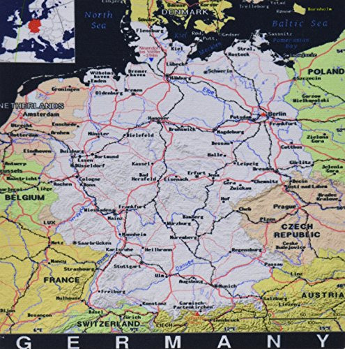 3dRose LLC 8 X 8 X 025 Inches Mouse Pad Print of Exotic Vivid Germany Map with Cities and Roads Mp1835091