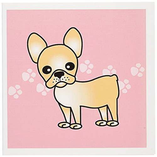 3dRose Cute Cream French Bulldog Pink with Pawprints Greeting Cards 6 x 6 inches set of 6 gc253231 3dRose Cute Cream French Bulldog Pink with Pawprints Greeting Cards 6 x 6 inches set of 6 gc253231