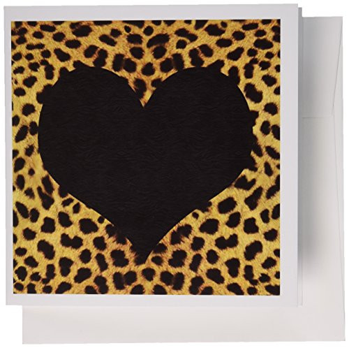 3dRose Punk Rockabilly Cheetah Animal Print Black Heart Greeting Cards 6 x 6 inches set of 12 gc203942 3dRose Punk Rockabilly Cheetah Animal Print Black Heart Greeting Cards 6 x 6 inches set of 12 gc203942
