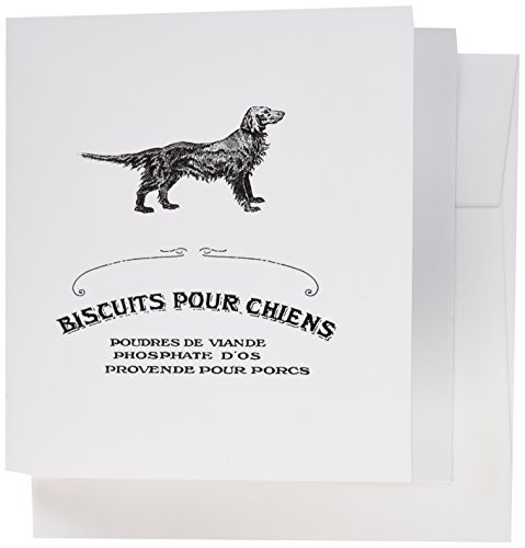 3dRose print of antique dog biscuit ad in french  Greeting Cards 6 x 6 inches set of 12 gc1828462