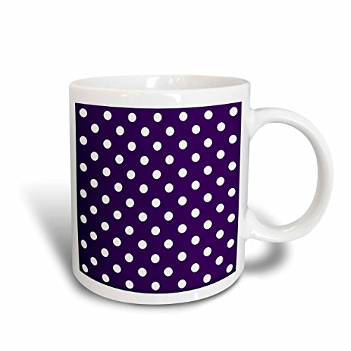 3dRose Dark Purple and White Polka Dot Print Mug 15 oz Multicolor 3dRose Dark Purple and White Polka Dot Print Mug 15 oz Multicolor