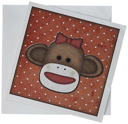 3dRose Greeting Cards Cute Sock Monkey Girl Set of 6 gc1028311 3dRose Greeting Cards Cute Sock Monkey Girl Set of 6 gc1028311