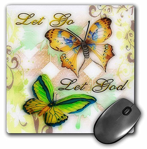 3drose Let Go Let God Butterfly Digital Print  Mouse Pad