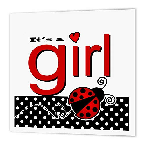 3dRose ht571012 Its a GirlCute Red Ladybug Black and White Polka DotsIron on Heat Transfer Paper for White Material 6 by 6Inch 3dRose ht571012 Its a GirlCute Red Ladybug Black and White Polka DotsIron on Heat Transfer Paper for White Material 6 by 6Inch