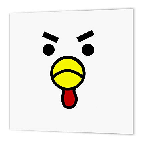 3dRose ht571352 Cute Angry Chicken FaceIron on Heat Transfer Paper for White Material 6 by 6Inch