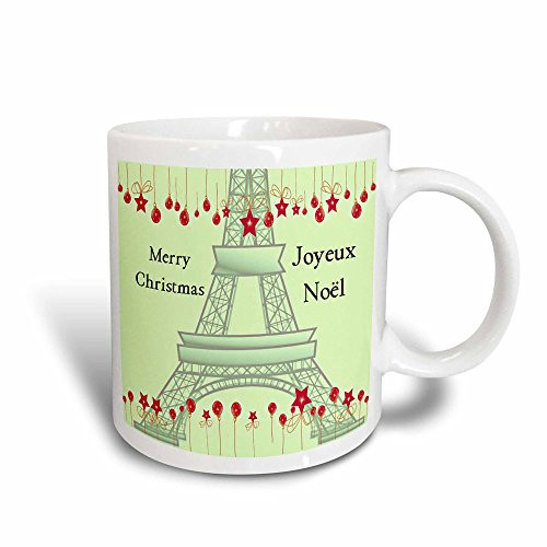 3dRose mug572363 Joyeux Noel Merry Christmas in French Eiffel Tower Magic Transforming Mug 11Ounce