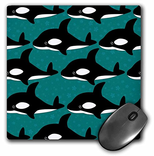 3dRose Cute Orca Whales on The Waves Print Mouse Pad mp586041