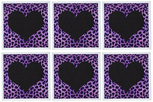 3dRose Punk Rockabilly Purple Cheetah Animal Print Black Heart Greeting Cards 6 x 6 Inches Set of 6 gc203961 3dRose Punk Rockabilly Purple Cheetah Animal Print Black Heart Greeting Cards 6 x 6 Inches Set of 6 gc203961